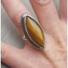 Zilveren ring met marquise Tijgeroog 17 mm