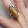 Zilveren ring met marquise Tijgeroog 17 mm