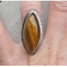 Zilveren ring met marquise Tijgeroog 17 mm