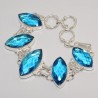 Zilveren edelsteen armband met 5 blauw Topaas stenen