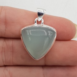 925 Sterling zilveren hanger driehoekige aqua Chalcedoon