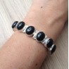 Zilveren edelsteen armband zwarte Onyx schakels