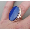 Zilveren ring gezet met ovale cabochon Lapis Lazuli 16.5 mm