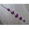 Zilveren armband gezet met paars Turkoois schakels