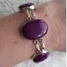Zilveren armband gezet met paars Turkoois schakels