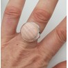 Zilveren ring met ronde roze Opaal maat 18.5 mm
