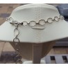 Zilveren ketting gezet met cabochon ovale Maanstenen
