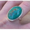 Zilveren ring gezet met ovale Turkoois maat 18 mm