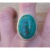 Zilveren ring gezet met ovale Turkoois maat 18 mm