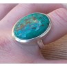 Zilveren ring gezet met ovale Turkoois maat 18 mm