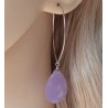 Zilveren oorbellen / creolen met facet paarse Chalcedoon briolet