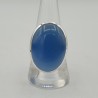 Zilveren ring gezet met ovale blauw Chalcedoon 18.5 mm