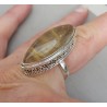Zilveren ring met marquise gouden Rutielkwarts en bewerkte kop 17.7
