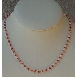 Zilveren ketting met facet geslepen Carneool rondelle