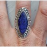 Zilveren ring gezet met marquise Saffier 18 mm