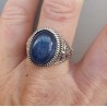 Zilveren ring met ovale Kyaniet (mannen ring) 20 mm