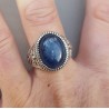 Zilveren ring met ovale Kyaniet (mannen ring) 20 mm