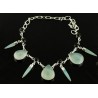 Zilveren edelsteen ketting met Chalcedoon en zwarte Agaat