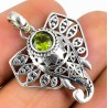 925 Sterling zilveren hanger olifant met Peridot
