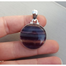 Zilveren hanger met ronde cabochon Fluoriet