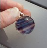 Zilveren hanger met ronde cabochon Fluoriet