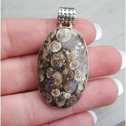 Zilveren hanger met ovale cabochon Turitella Agaat
