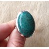 Zilveren edelsteen ring met Turkoois ring maat 17 mm.
