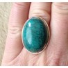 Zilveren edelsteen ring met Turkoois ring maat 17 mm.