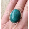 Zilveren edelsteen ring met Turkoois ring maat 17 mm.