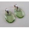 Zilveren ceolen met ovale hanger van groene Amethist quartz