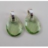 Zilveren ceolen met ovale hanger van groene Amethist quartz