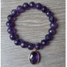 Armband met facet Amethist en vergulde Amethist hanger
