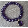 Armband met facet Amethist en vergulde Amethist hanger