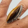 925 Sterling zilveren ring met marquise Tijgeroog maat 17.3 mm
