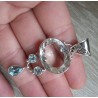 Zilveren hanger gezet met wit Topaas en blauwe Topazen