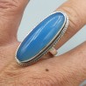 925 Sterling zilveren ring met ovale Chalcedoon 16.5 mm