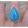 Zilveren ring met druppelvorm Chalcedoon ring maat 19 mm