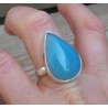 Zilveren ring met druppelvorm Chalcedoon ring maat 19 mm