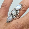 925 Sterling zilveren ring met regenboog Maansteen maat 17.3