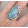 Zilveren ring gezet met marquise facet aqua Chalcedoon 17.3