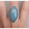 Zilveren ring gezet met marquise facet aqua Chalcedoon 17.3
