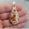 Zilveren hanger druppelvormige cabochon Birds Eye Jaspis