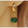 Vergulde creolen met Emerald groene Jade