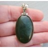 Zilveren hanger met ovale Jade