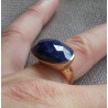 Vergulde ring met dwarsliggende ovale Saffier 16.5 mm