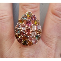Rosé vergulde ring gezet met Toermalijn 19 mm