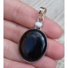 Zilveren hanger gezet met zwarte Onyx en fire Opaal