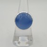 Zilveren ring met ronde blauw Chalcedoon 17 mm