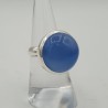 Zilveren ring met ronde blauw Chalcedoon 17 mm