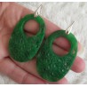 Oorbellen met ovale uitgesneden groene Jade